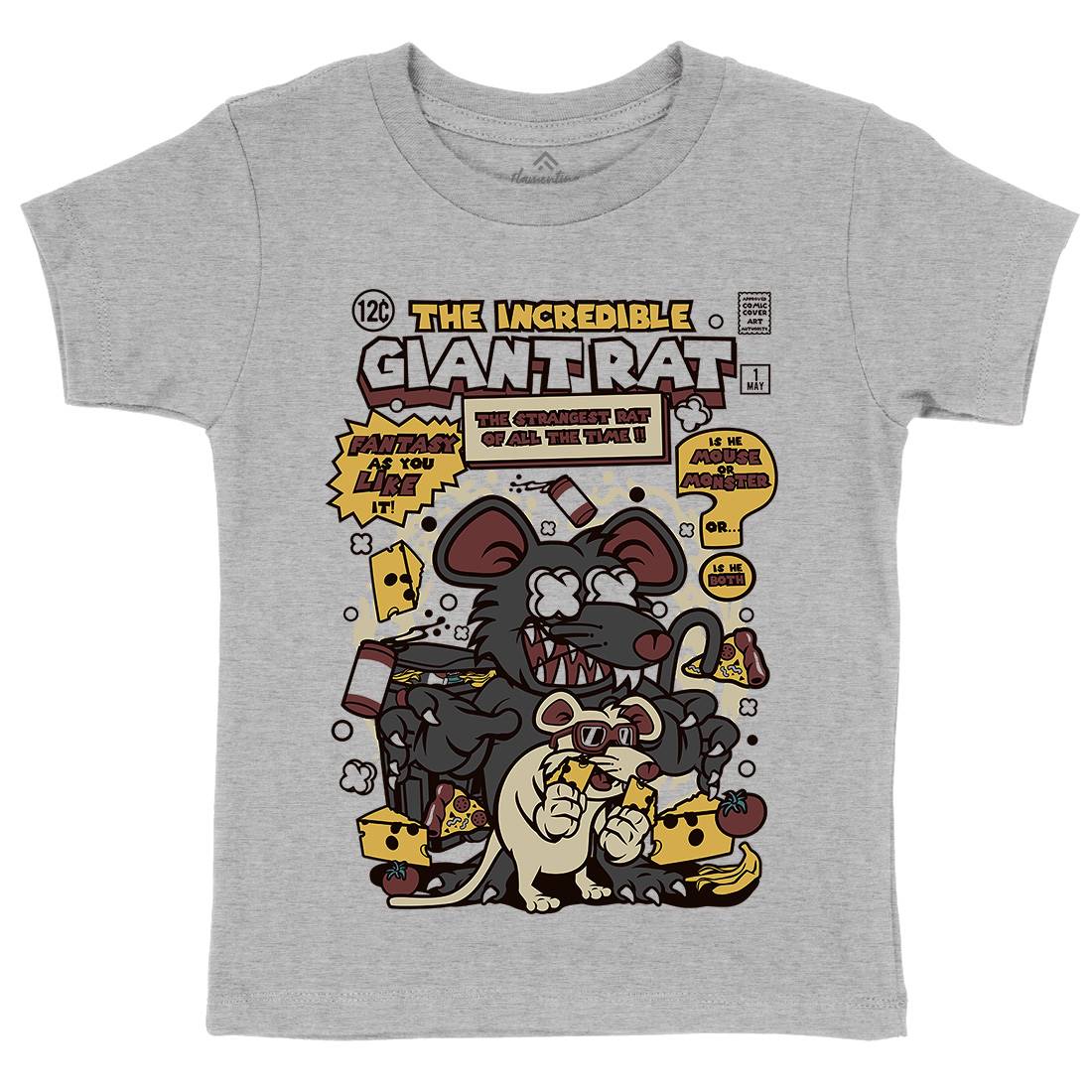 The Incredible Giant Rat Kids Organic Crew Neck T-Shirt Animals C676