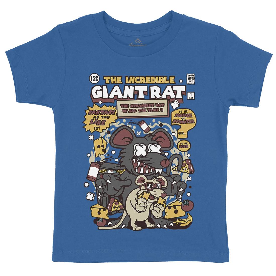 The Incredible Giant Rat Kids Crew Neck T-Shirt Animals C676