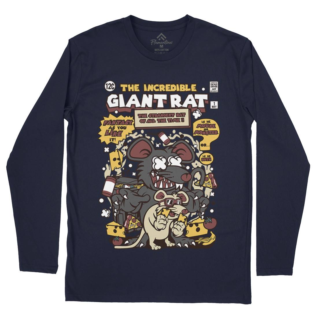 The Incredible Giant Rat Mens Long Sleeve T-Shirt Animals C676