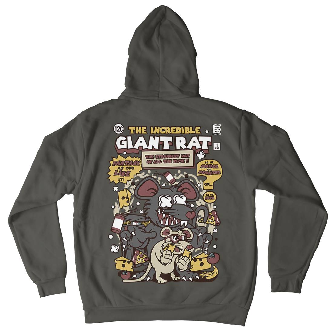The Incredible Giant Rat Mens Hoodie With Pocket Animals C676
