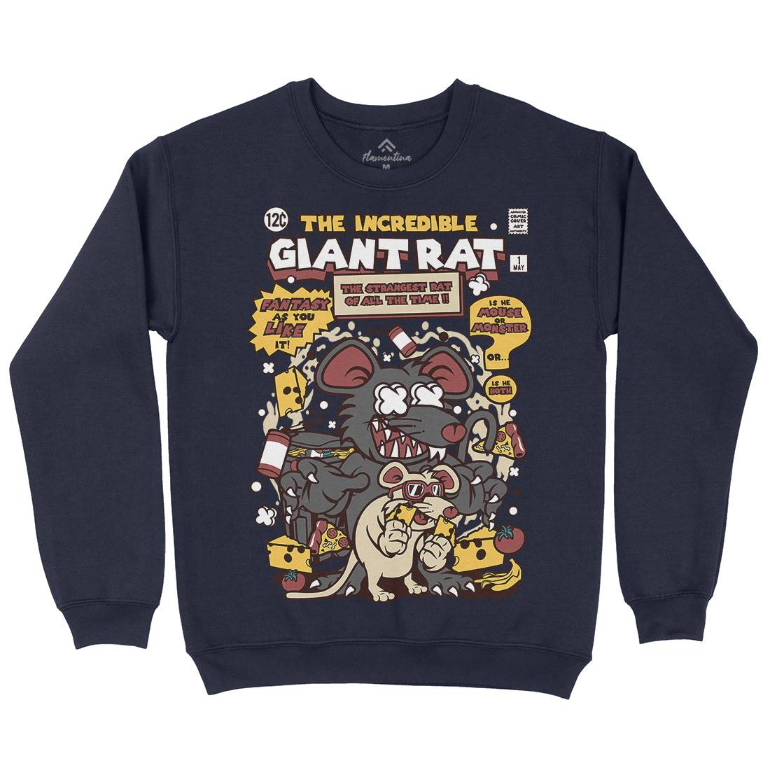 The Incredible Giant Rat Mens Crew Neck Sweatshirt Animals C676