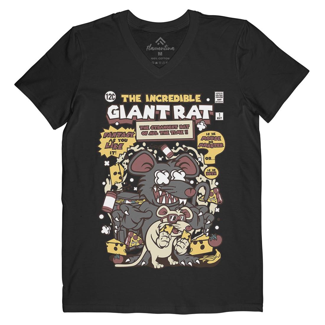 The Incredible Giant Rat Mens V-Neck T-Shirt Animals C676