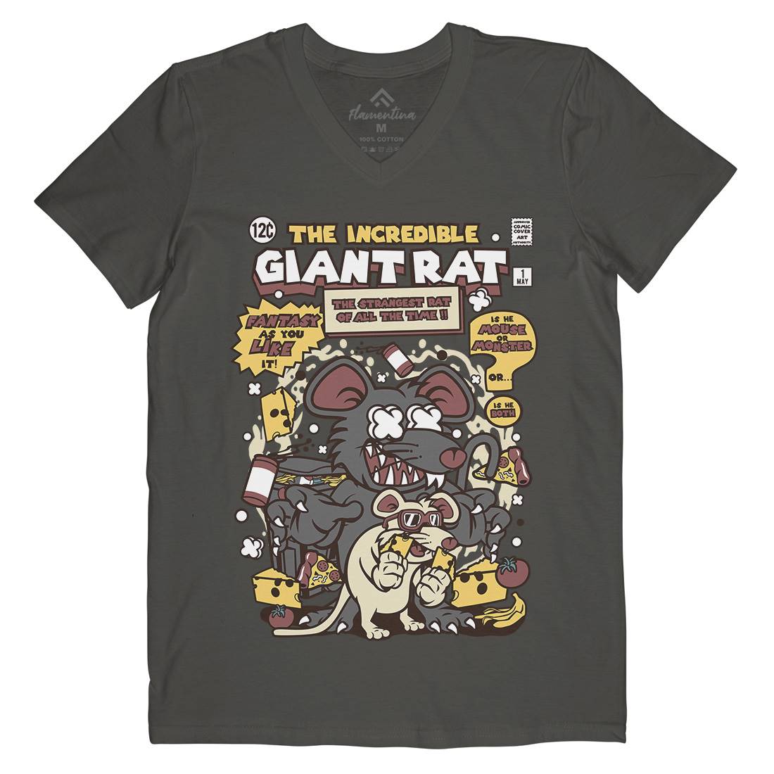 The Incredible Giant Rat Mens V-Neck T-Shirt Animals C676