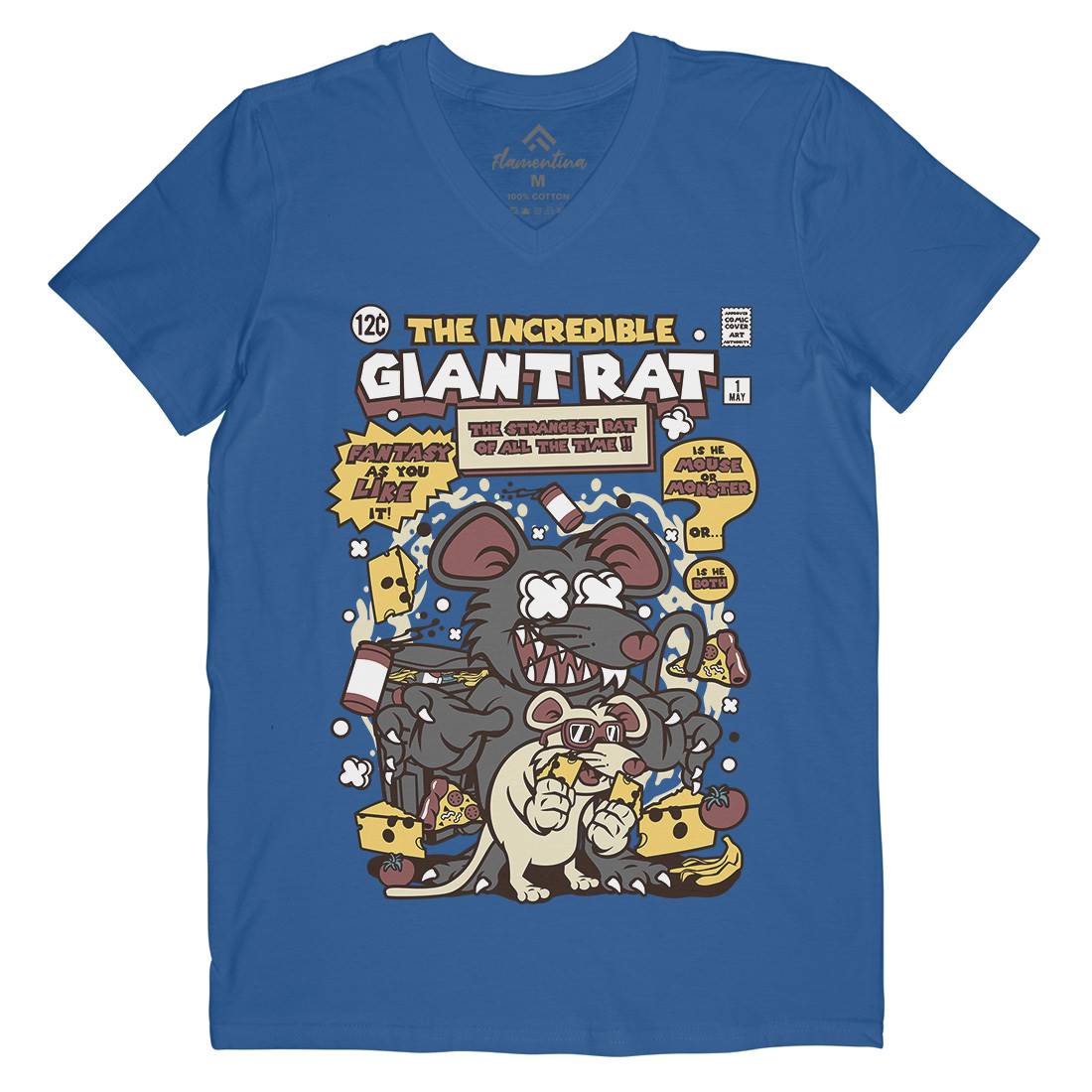 The Incredible Giant Rat Mens V-Neck T-Shirt Animals C676