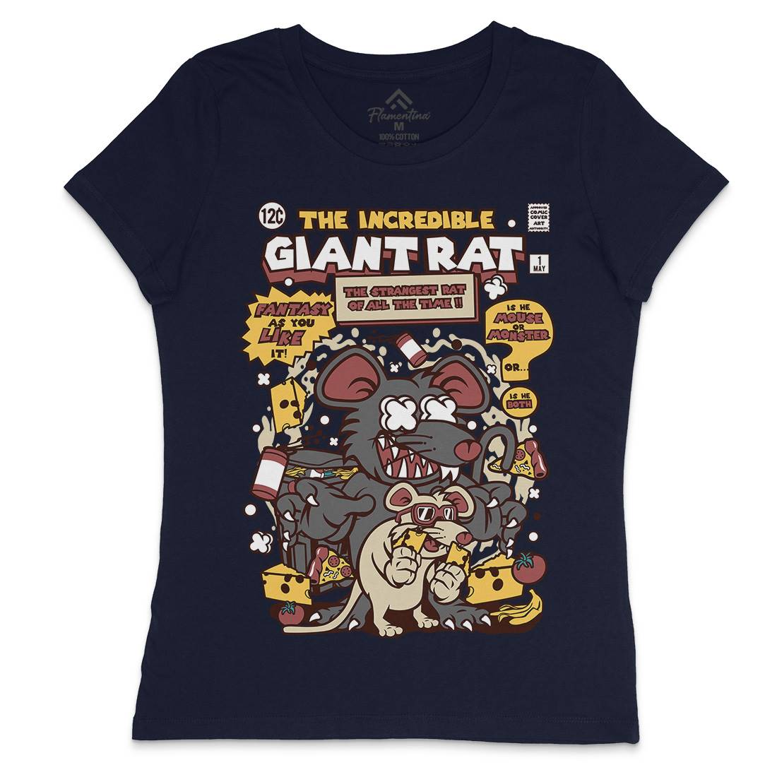 The Incredible Giant Rat Womens Crew Neck T-Shirt Animals C676