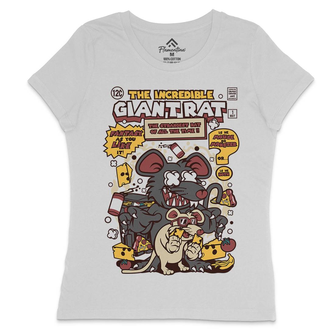The Incredible Giant Rat Womens Crew Neck T-Shirt Animals C676