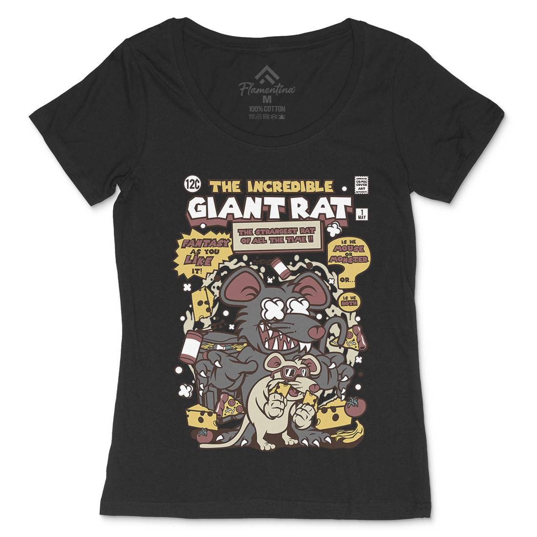 The Incredible Giant Rat Womens Scoop Neck T-Shirt Animals C676