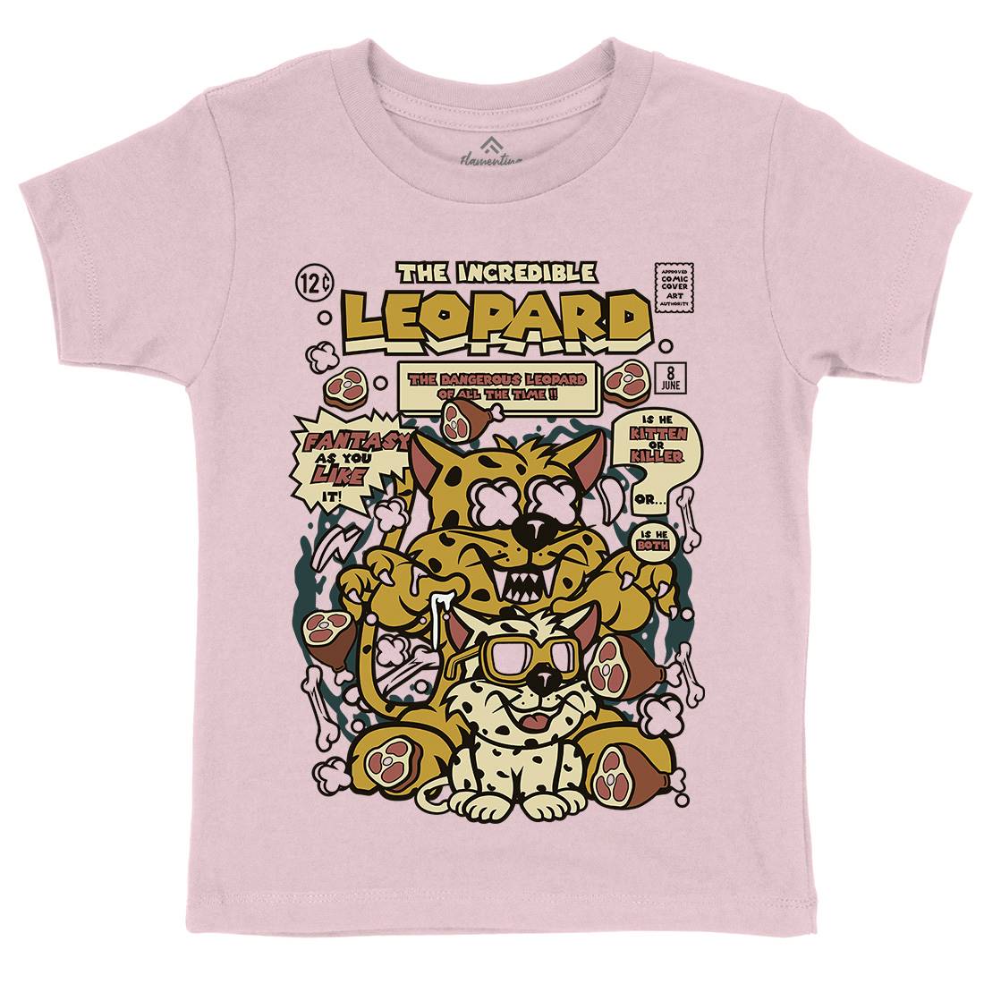 The Incredible Leopard Kids Crew Neck T-Shirt Animals C677