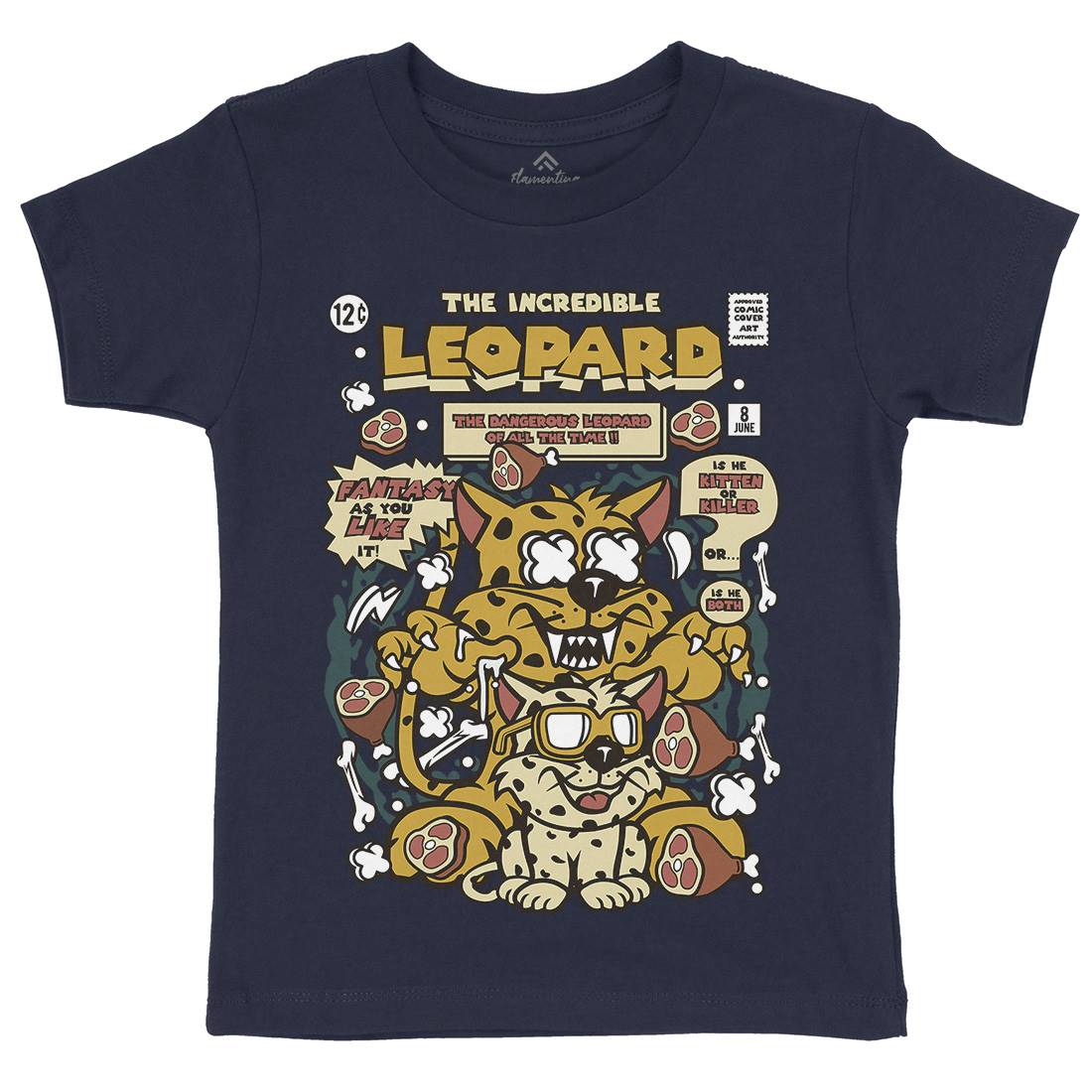 The Incredible Leopard Kids Crew Neck T-Shirt Animals C677