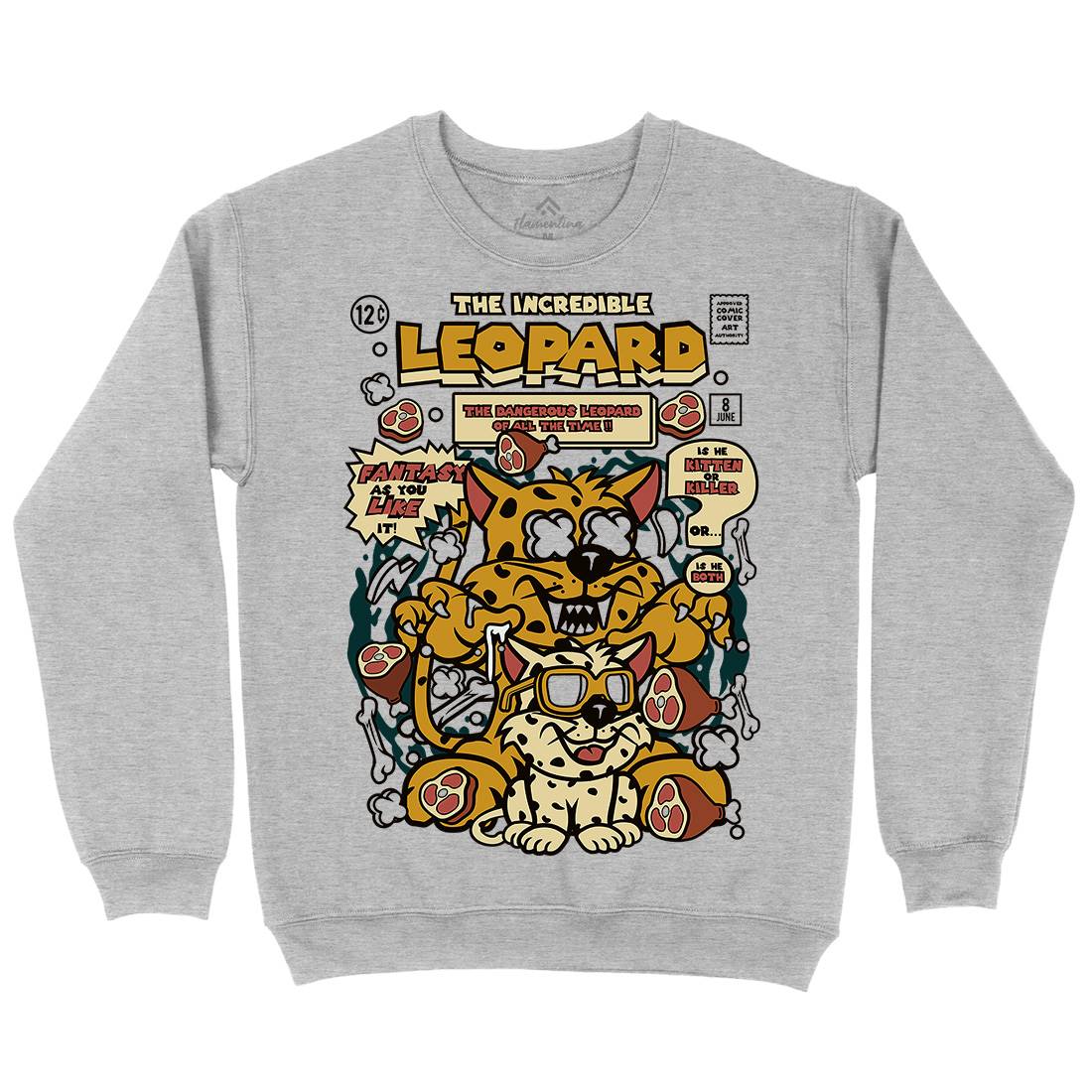 The Incredible Leopard Mens Crew Neck Sweatshirt Animals C677