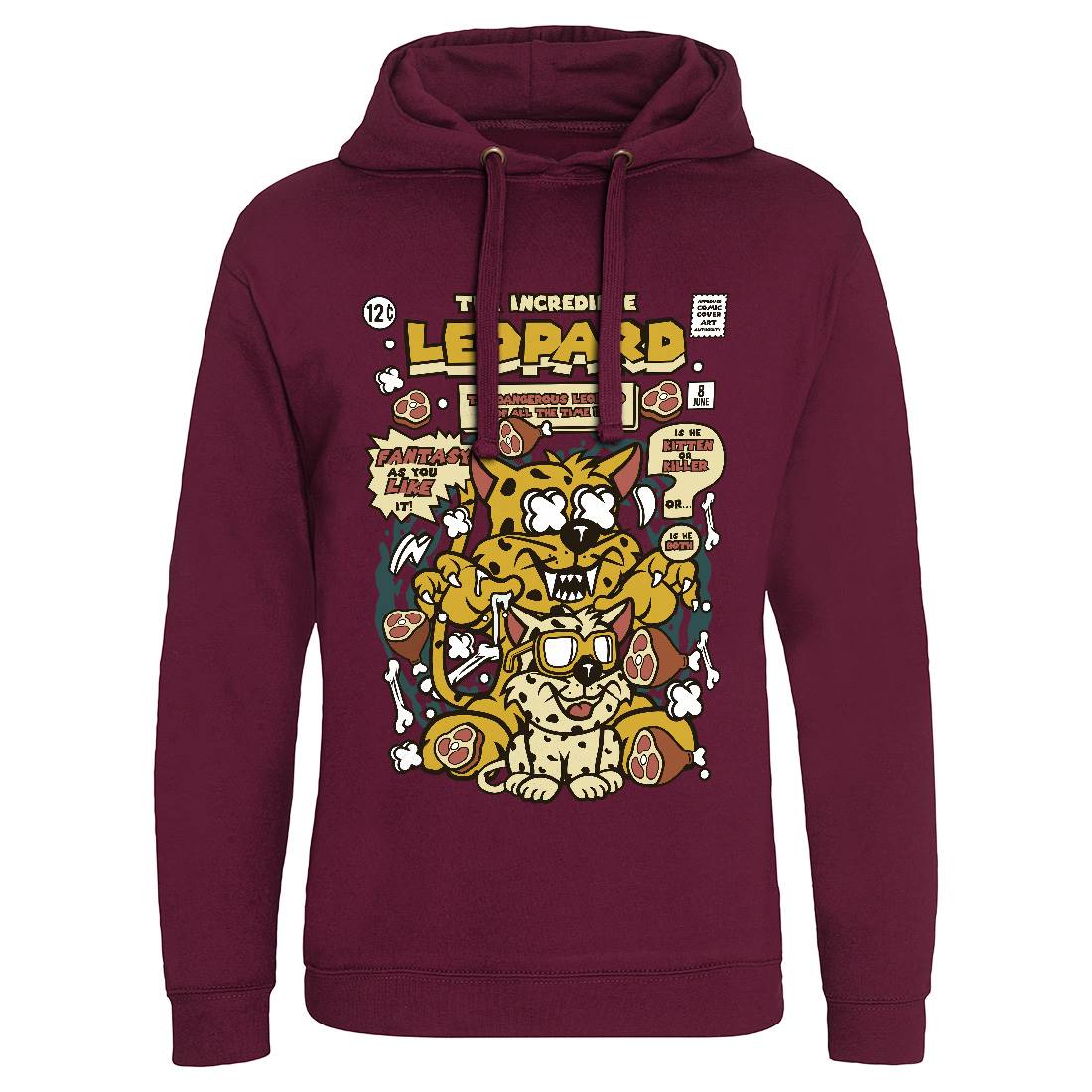 The Incredible Leopard Mens Hoodie Without Pocket Animals C677