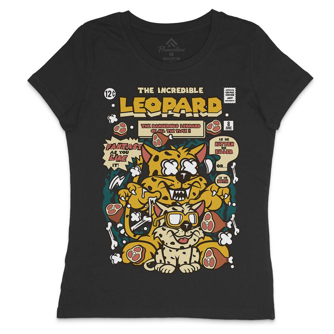 The Incredible Leopard Womens Crew Neck T-Shirt Animals C677