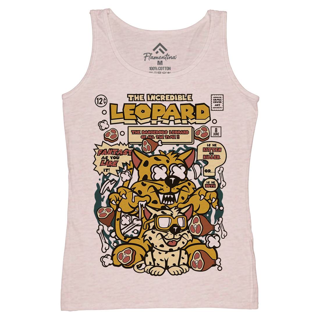 The Incredible Leopard Womens Organic Tank Top Vest Animals C677