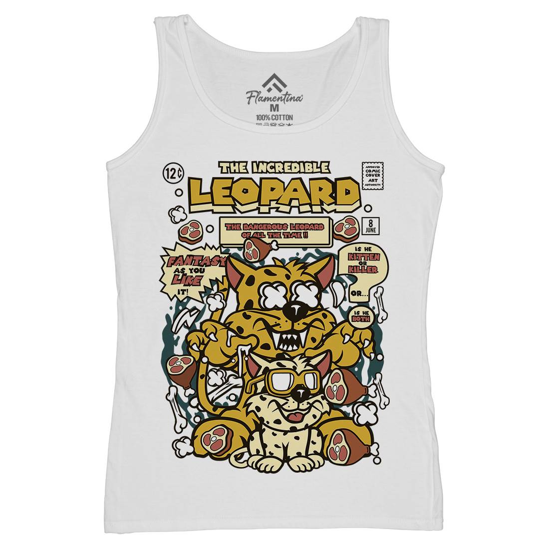 The Incredible Leopard Womens Organic Tank Top Vest Animals C677