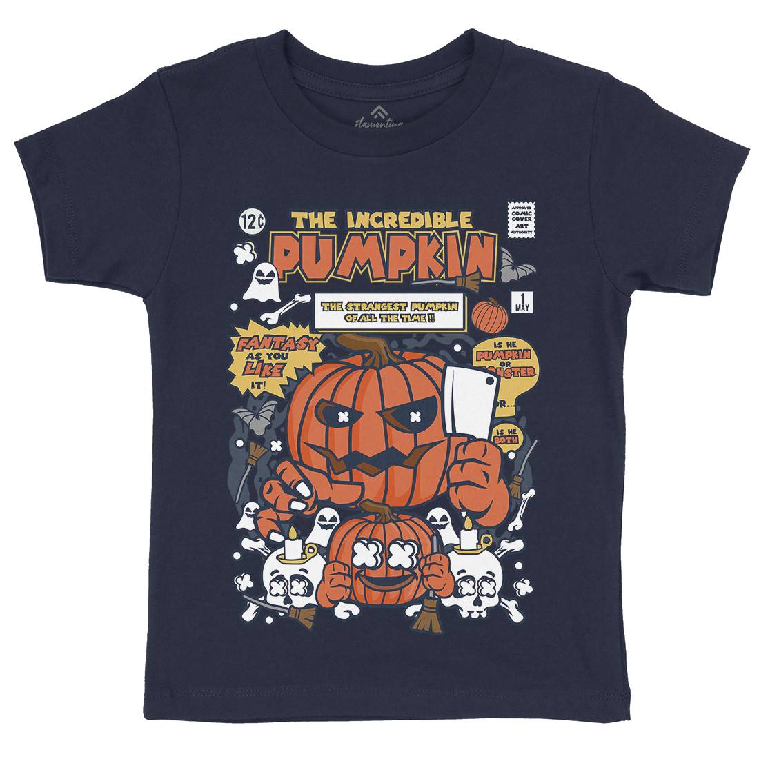 The Incredible Pumpkin Kids Crew Neck T-Shirt Halloween C678