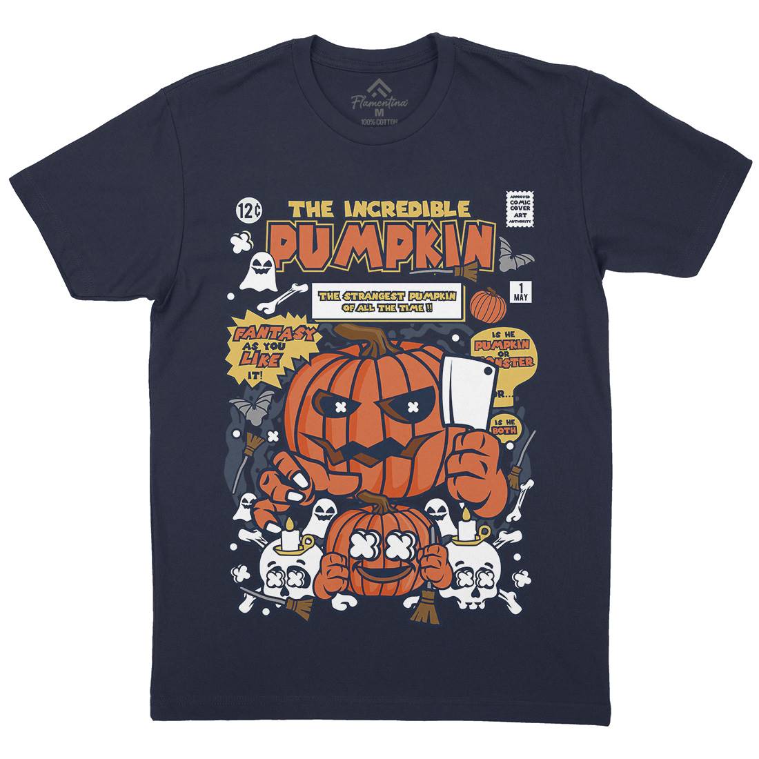 The Incredible Pumpkin Mens Crew Neck T-Shirt Halloween C678