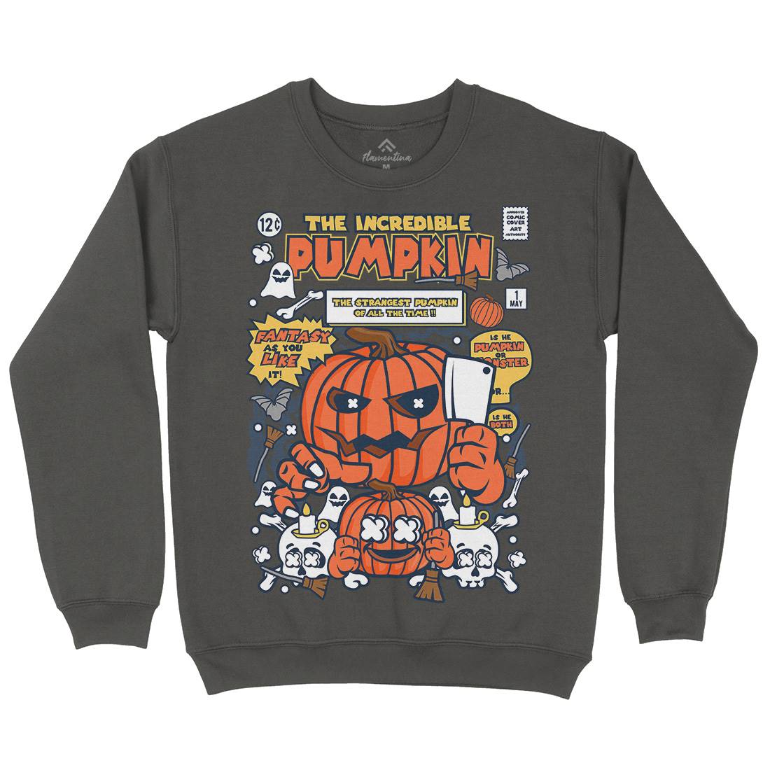 The Incredible Pumpkin Mens Crew Neck Sweatshirt Halloween C678