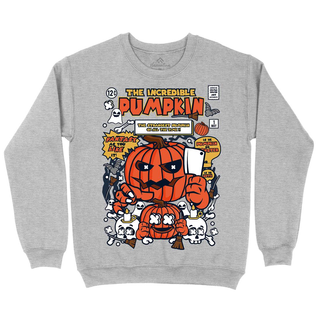 The Incredible Pumpkin Kids Crew Neck Sweatshirt Halloween C678