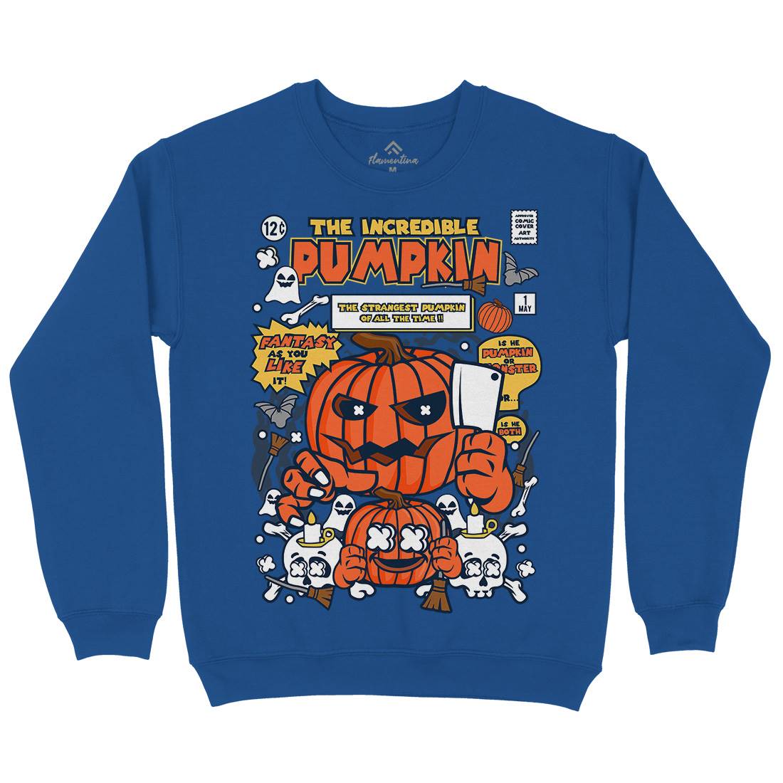 The Incredible Pumpkin Mens Crew Neck Sweatshirt Halloween C678