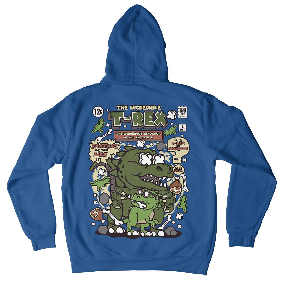 The Incredible T-Rex Mens Hoodie With Pocket Animals C679