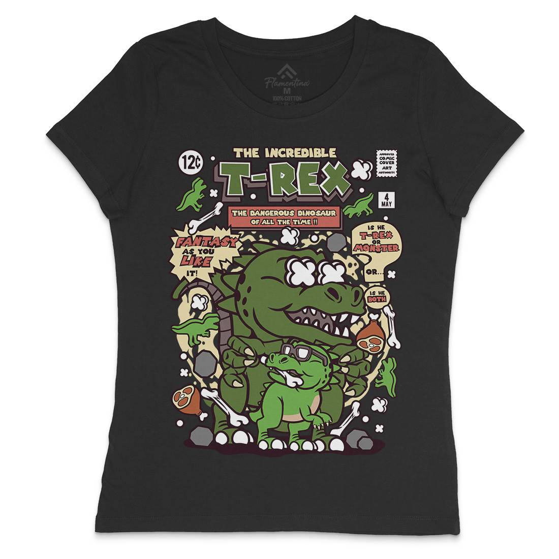 The Incredible T-Rex Womens Crew Neck T-Shirt Animals C679
