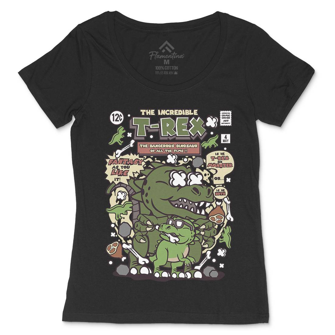 The Incredible T-Rex Womens Scoop Neck T-Shirt Animals C679