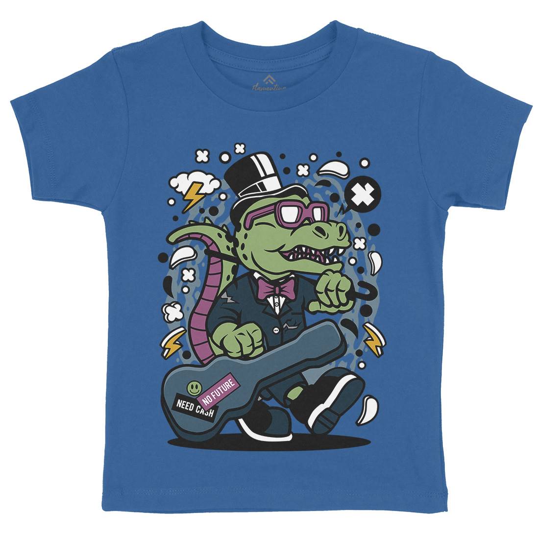 T-Rex Guitar Kids Crew Neck T-Shirt Music C681
