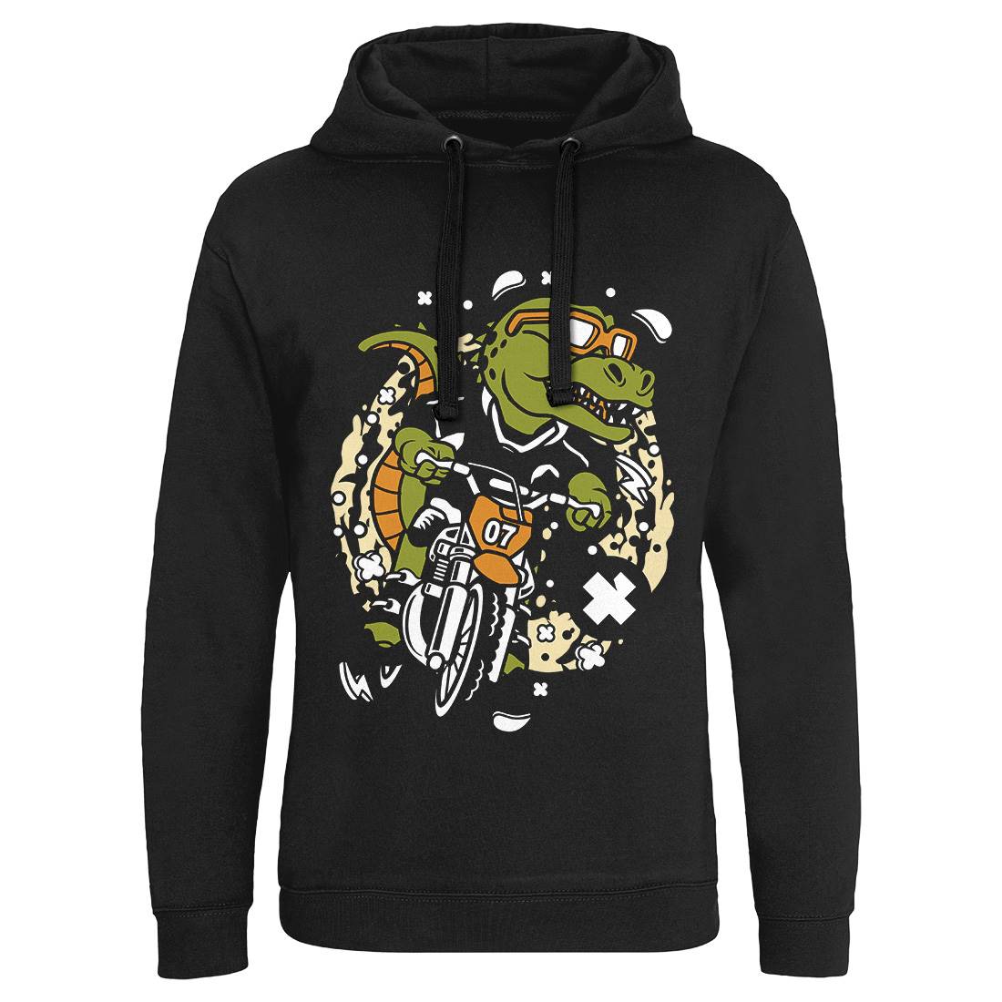 T-Rex Motocross Rider Mens Hoodie Without Pocket Motorcycles C682