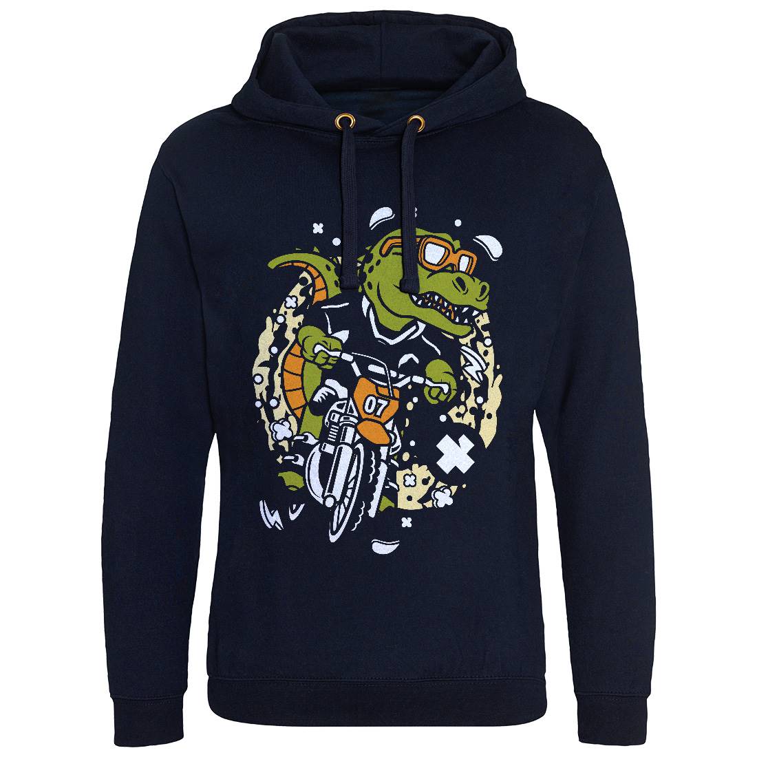 T-Rex Motocross Rider Mens Hoodie Without Pocket Motorcycles C682