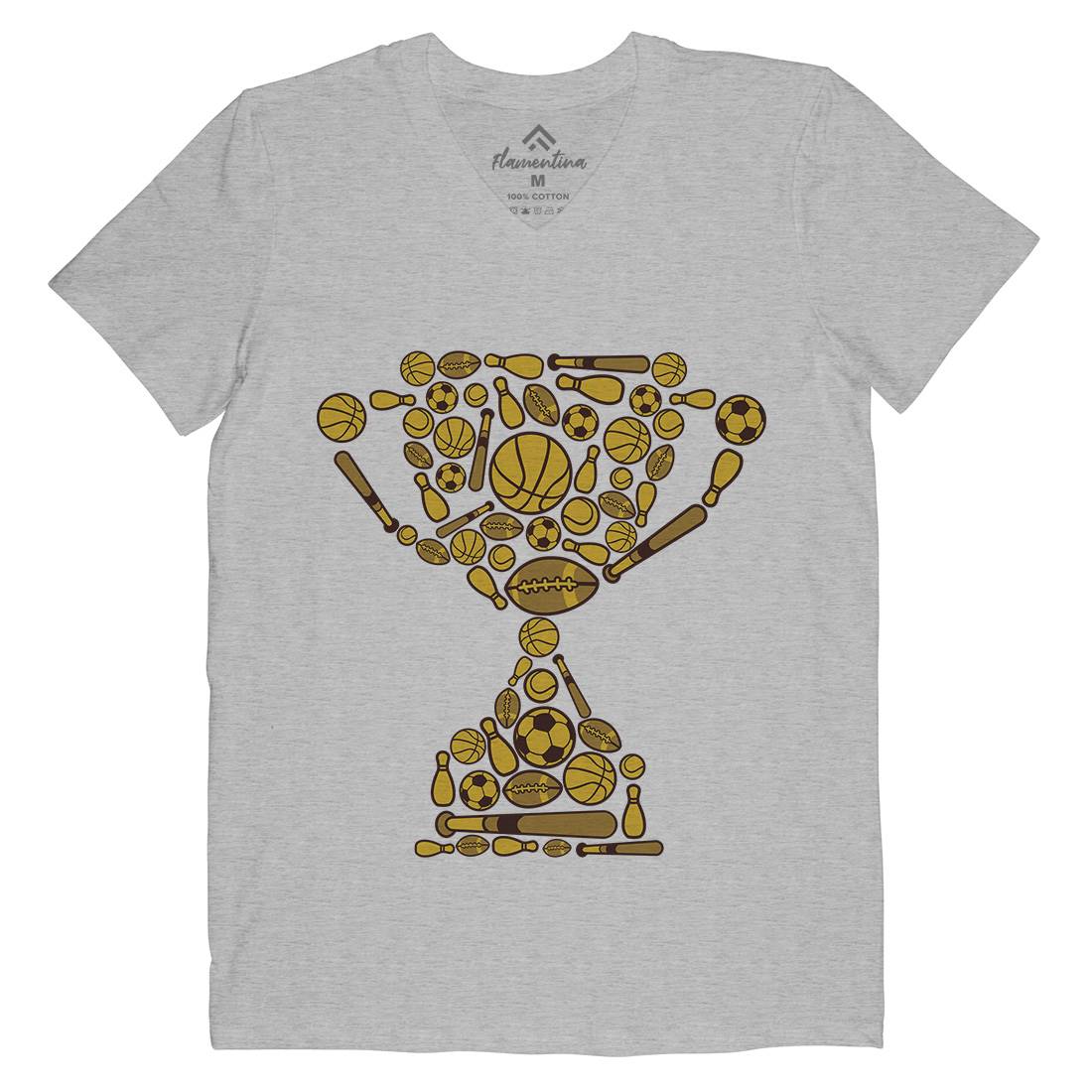 Trophy Mens V-Neck T-Shirt Sport C683