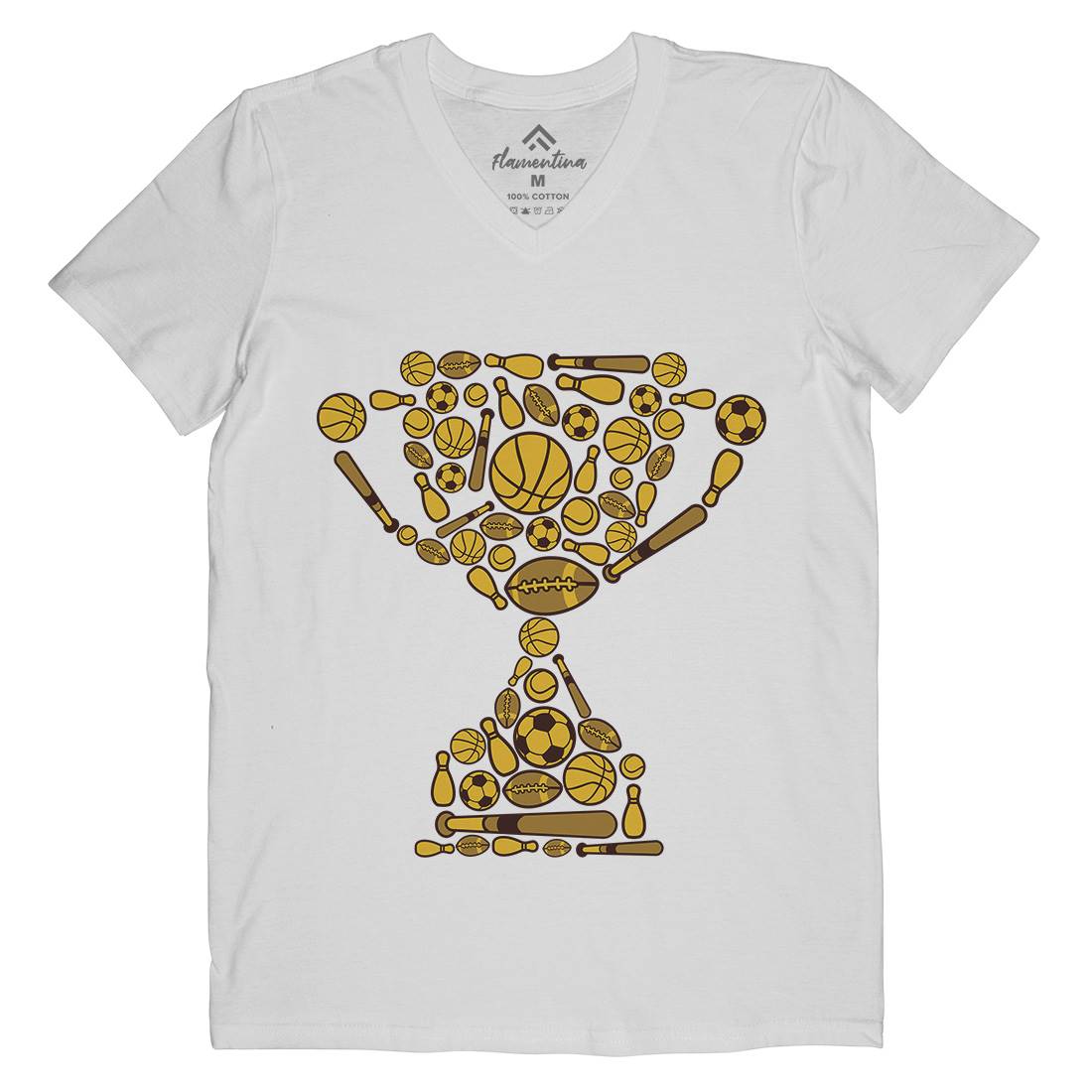 Trophy Mens Organic V-Neck T-Shirt Sport C683