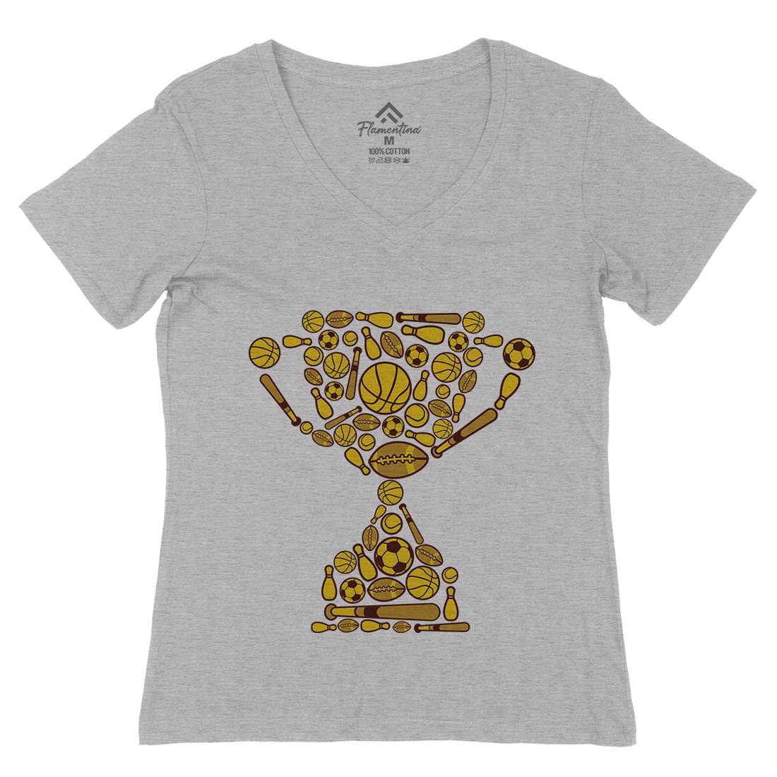 Trophy Womens Organic V-Neck T-Shirt Sport C683