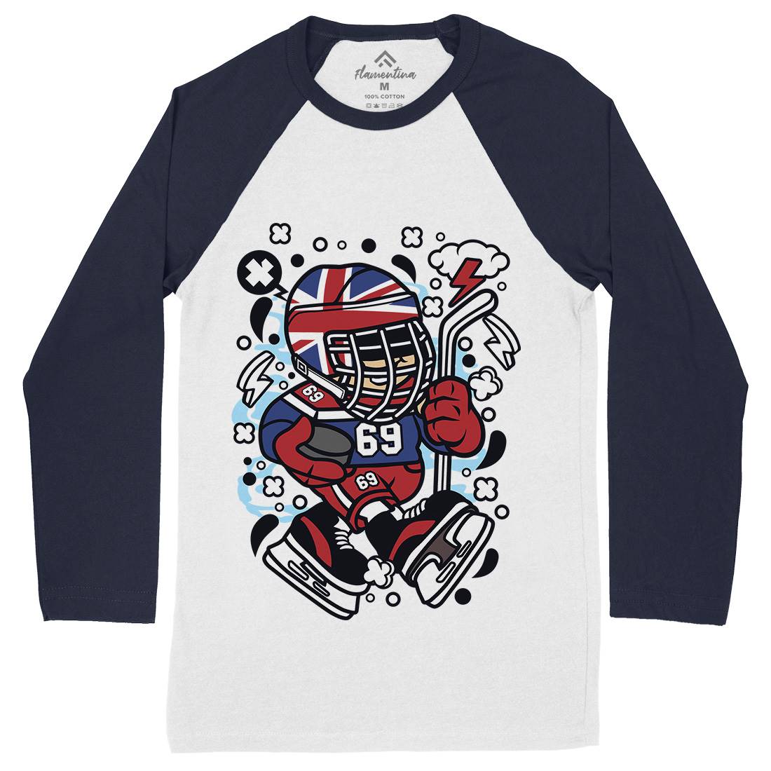 United Kingdom Hockey Kid Mens Long Sleeve Baseball T-Shirt Sport C684