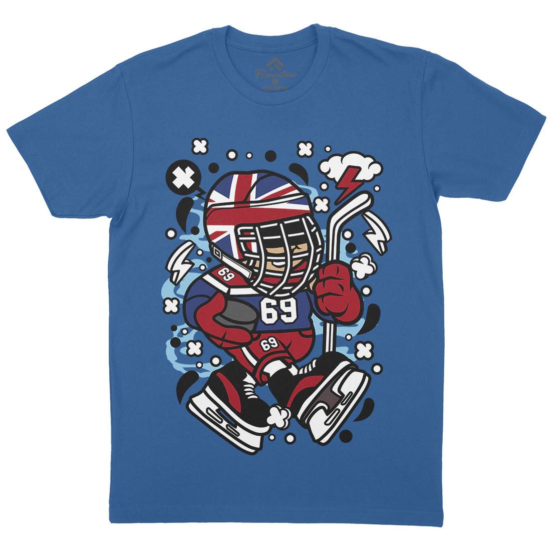 United Kingdom Hockey Kid Mens Organic Crew Neck T-Shirt Sport C684