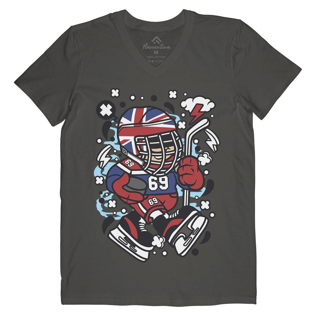 United Kingdom Hockey Kid Mens V-Neck T-Shirt Sport C684