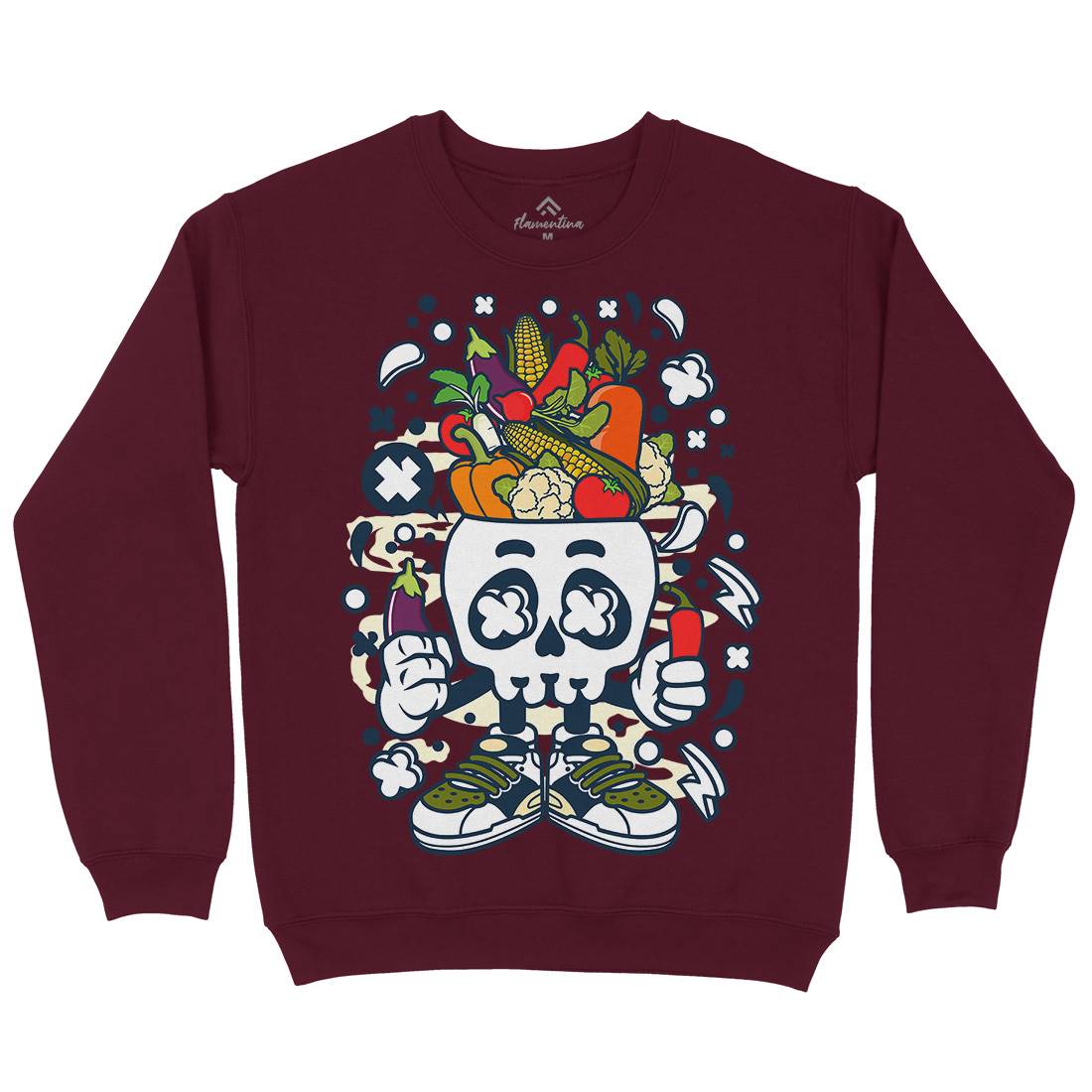 Vegetable Skull Head Kids Crew Neck Sweatshirt Food C685