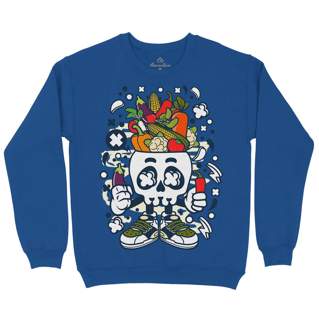 Vegetable Skull Head Kids Crew Neck Sweatshirt Food C685