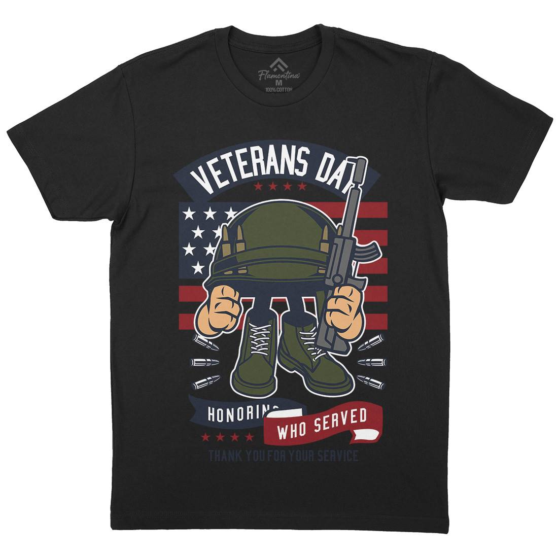 Veterans Day Mens Crew Neck T-Shirt Army C686