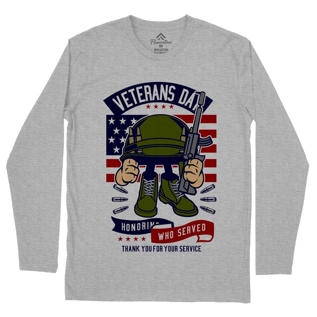 Veterans Day Mens Long Sleeve T-Shirt Army C686