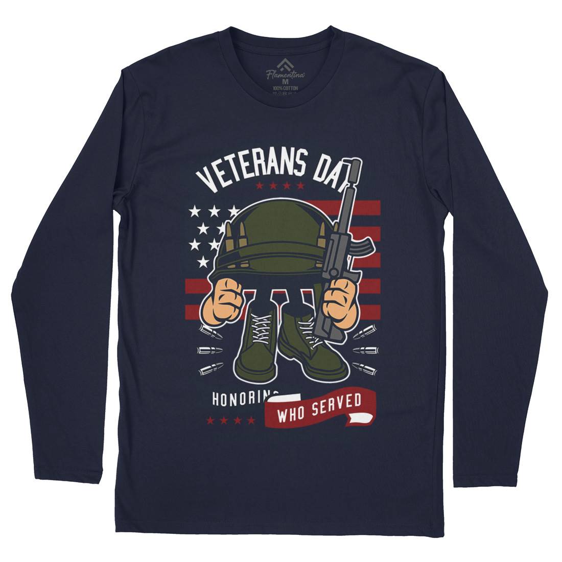 Veterans Day Mens Long Sleeve T-Shirt Army C686