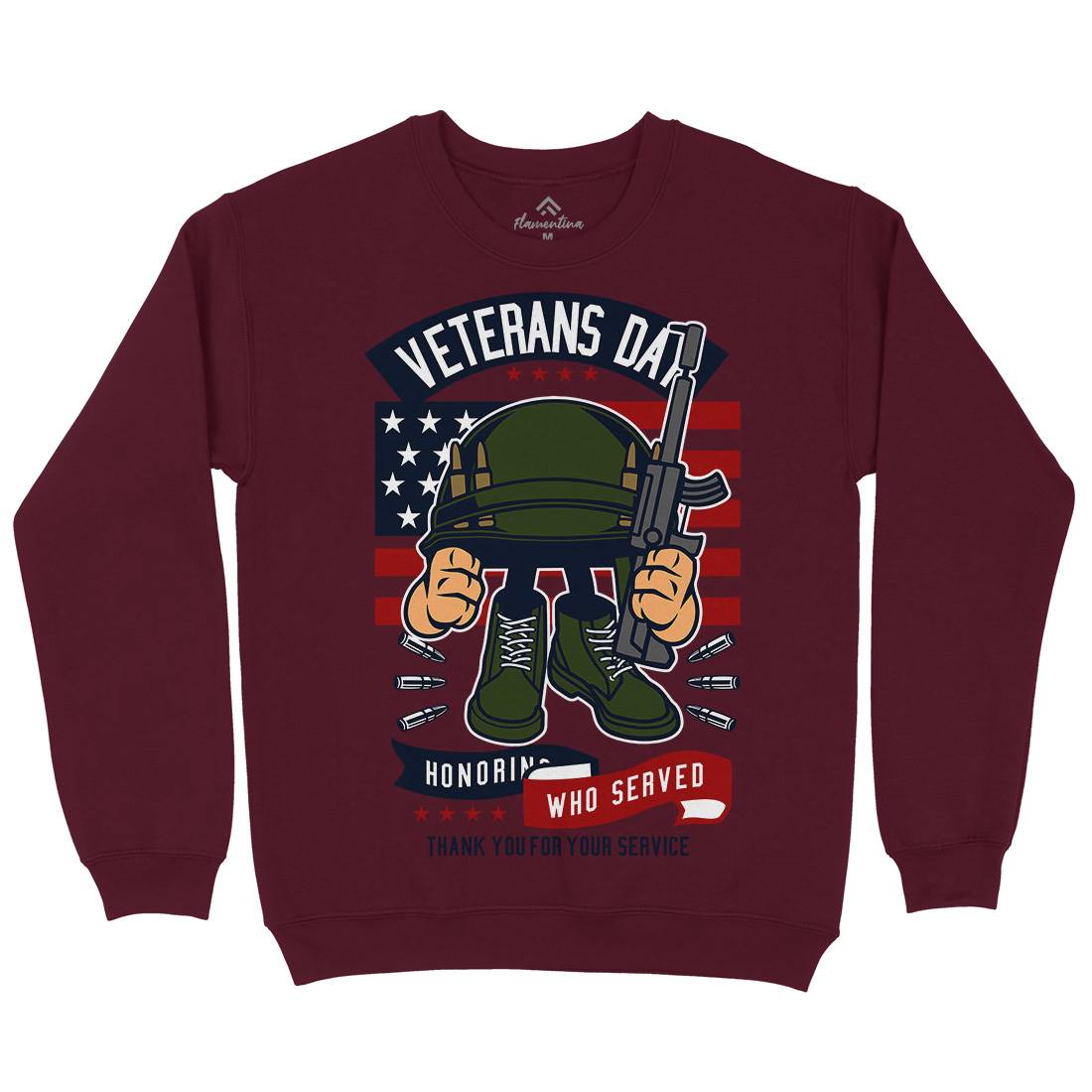 Veterans Day Kids Crew Neck Sweatshirt Army C686