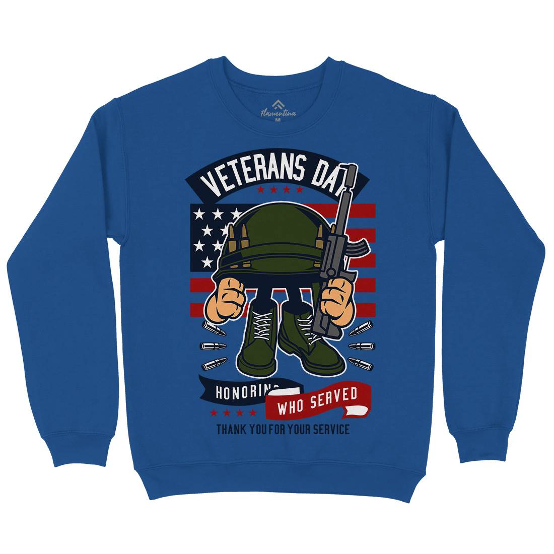 Veterans Day Kids Crew Neck Sweatshirt Army C686