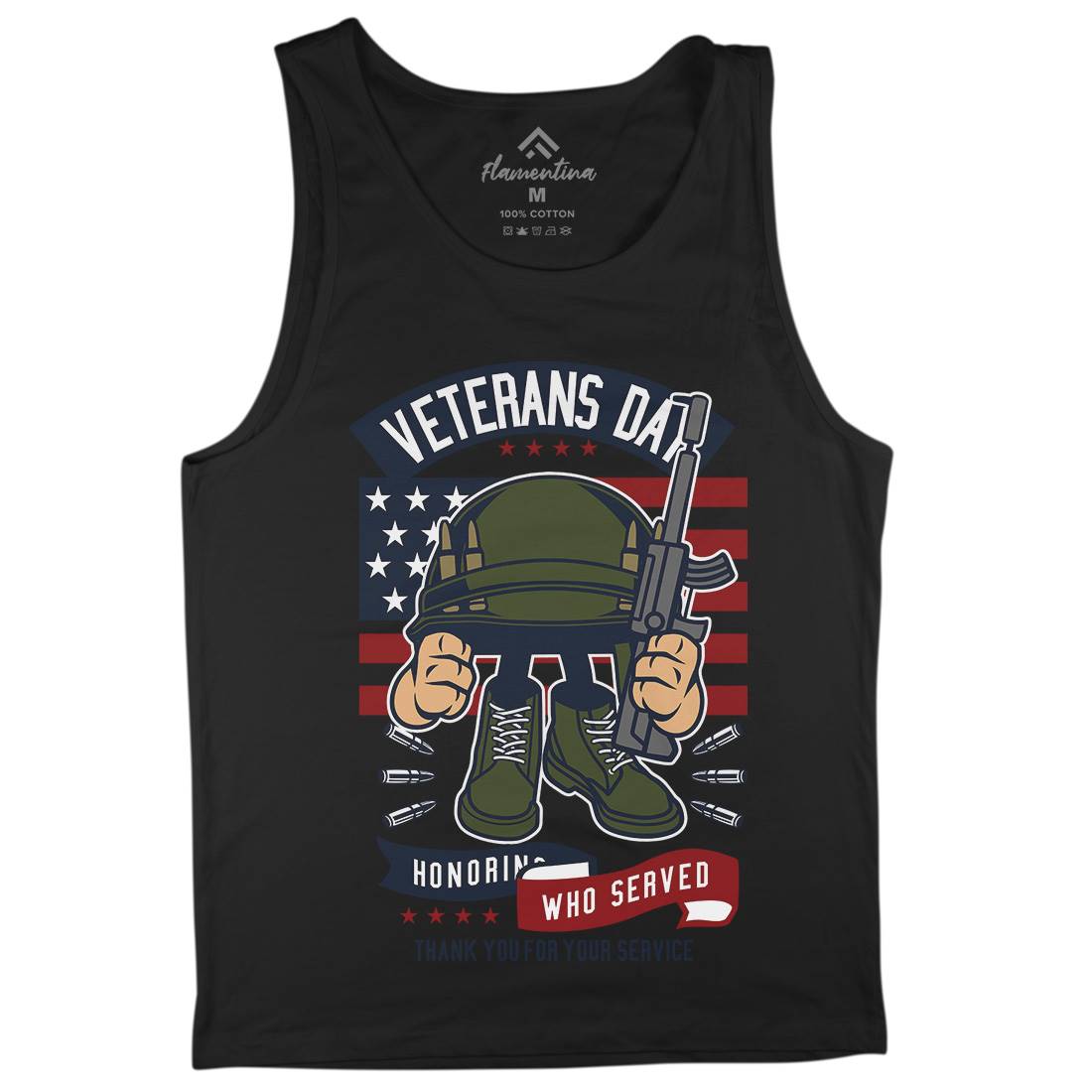 Veterans Day Mens Tank Top Vest Army C686