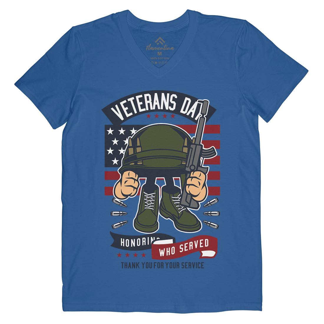 Veterans Day Mens V-Neck T-Shirt Army C686
