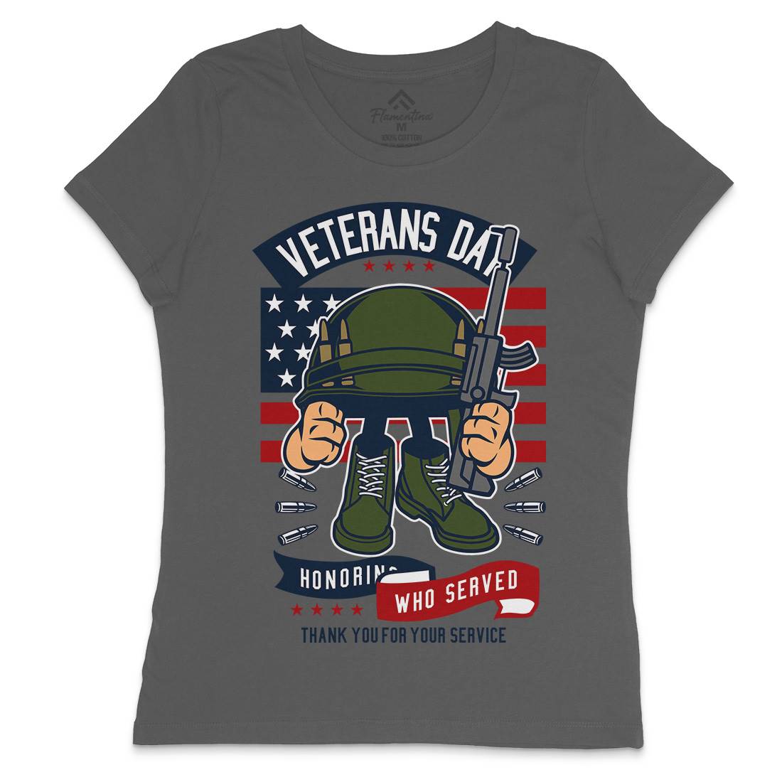 Veterans Day Womens Crew Neck T-Shirt Army C686