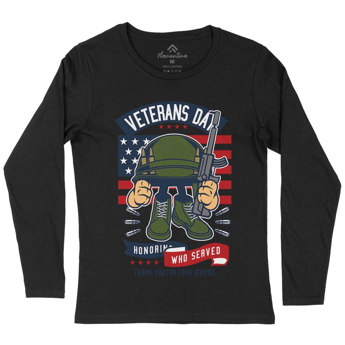 Veterans Day Womens Long Sleeve T-Shirt Army C686