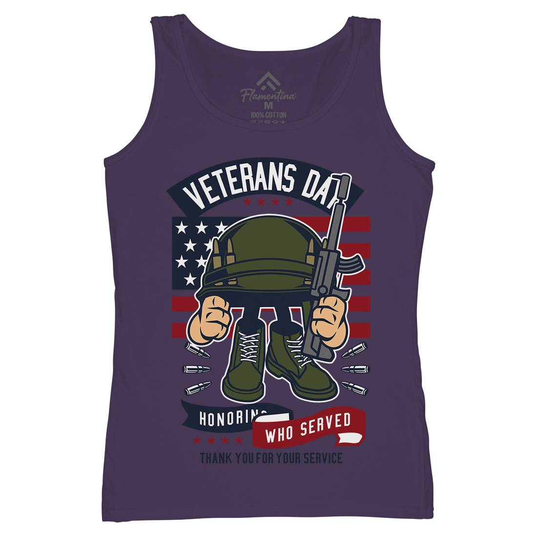 Veterans Day Womens Organic Tank Top Vest Army C686