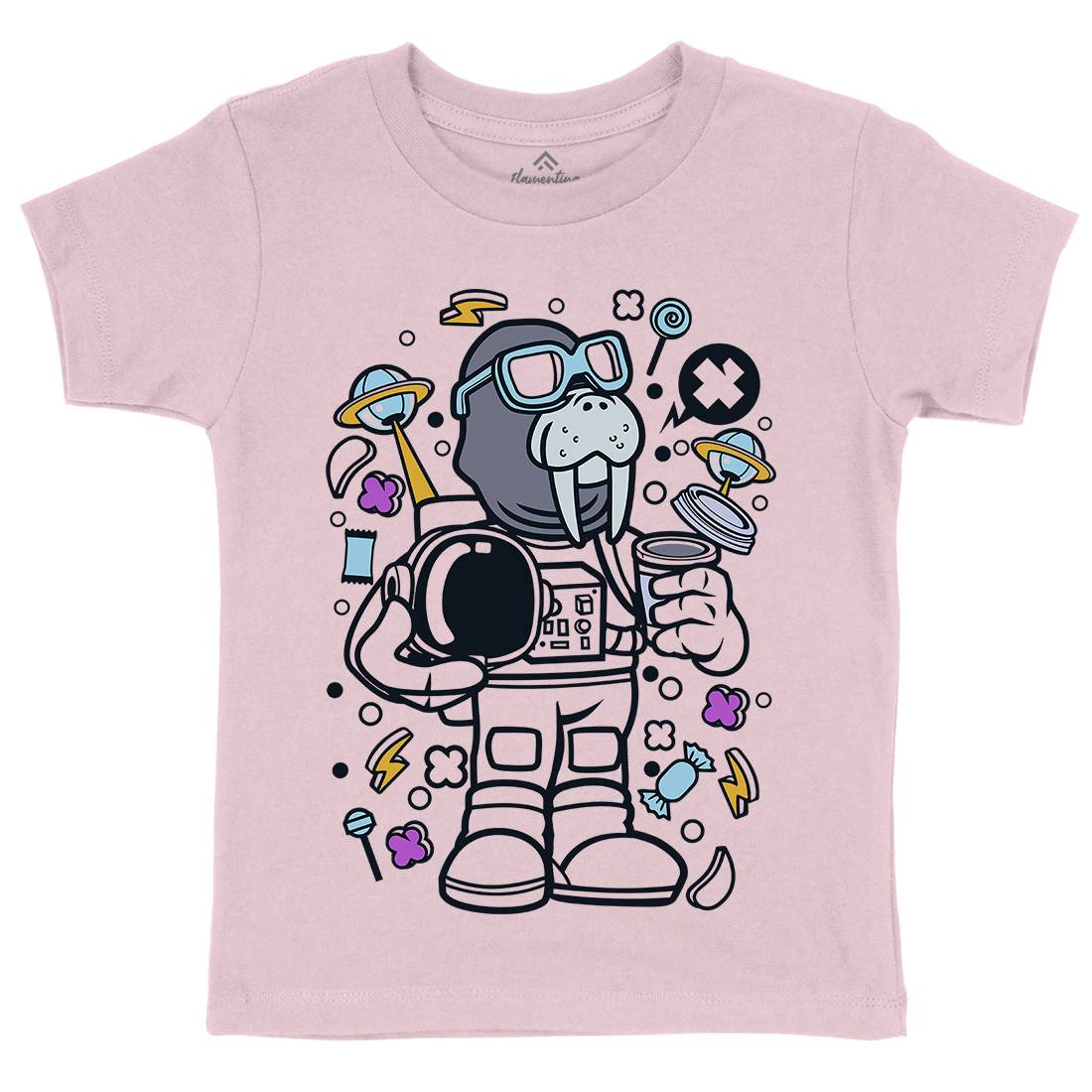 Walrus Astronaut Kids Organic Crew Neck T-Shirt Space C687