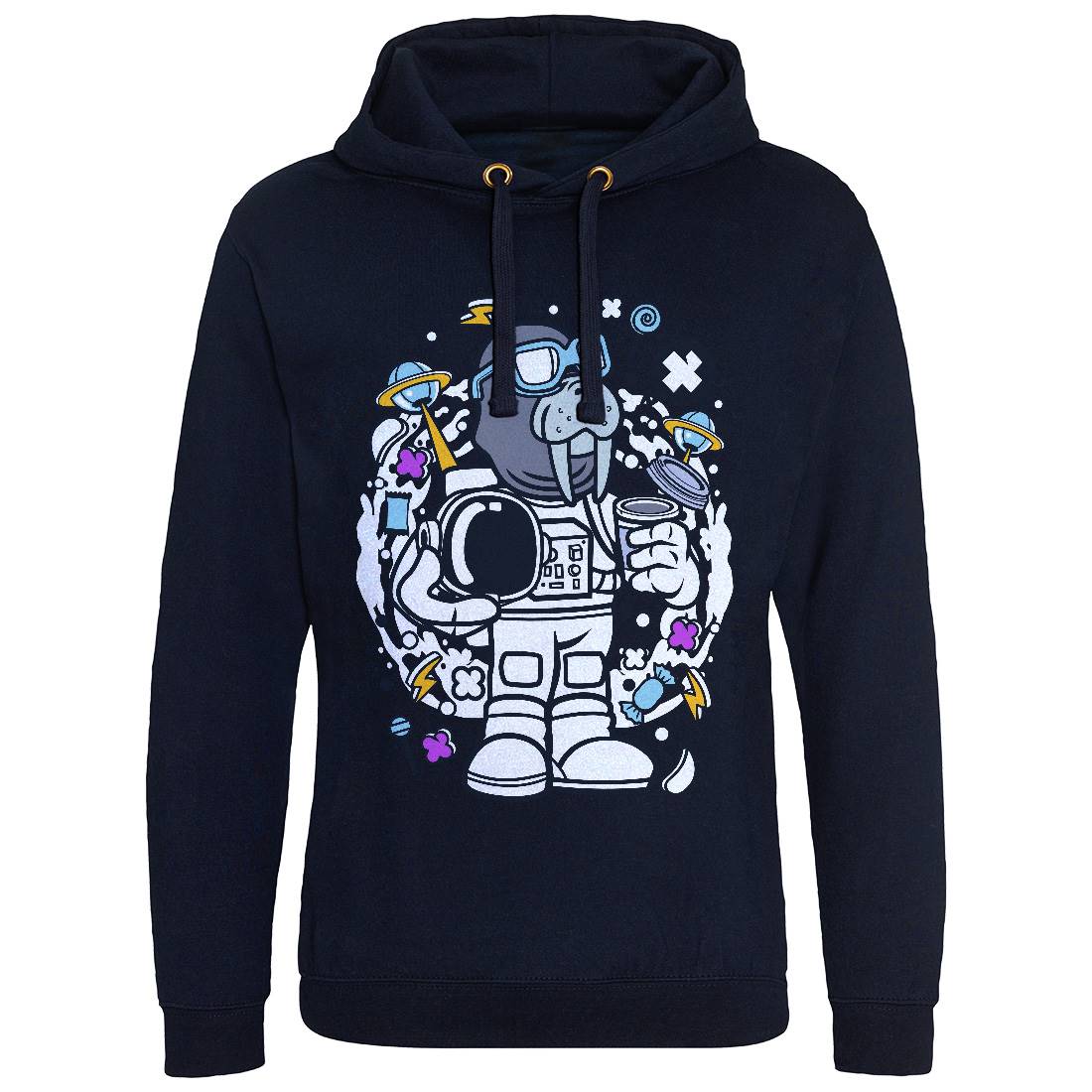 Walrus Astronaut Mens Hoodie Without Pocket Space C687