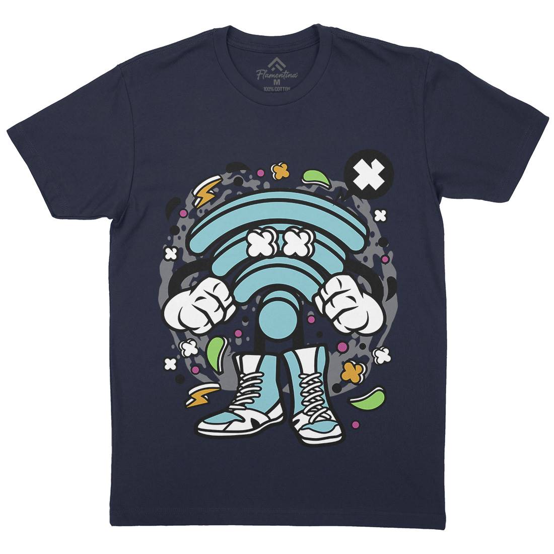 Wi-Fi Mens Organic Crew Neck T-Shirt Geek C690